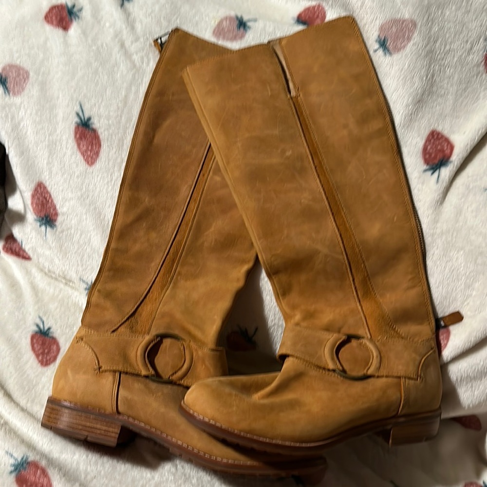 Olukai Holo Lio Leather ll Knee High Tan Boots Women Size 9